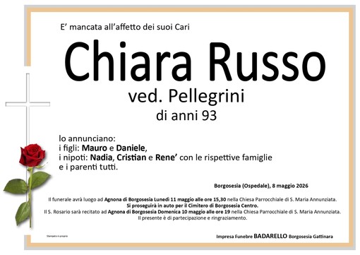 Chiara Russo, ved. Pellegrini