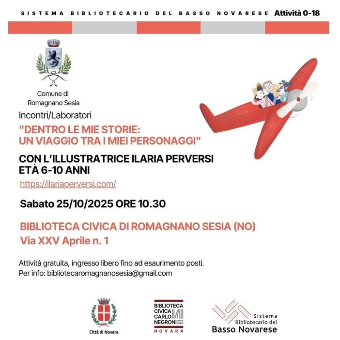 Romagnano Sesia, in biblioteca un laboratorio con l’illustratrice Ilaria Perversi Romagnano Sesia, in biblioteca un laboratorio con l’illustratrice Ilaria Perversi