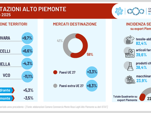 Export, Vercelli tra i motori della crescita dell’Alto Piemonte: +4,8% nel primo semestre 2025