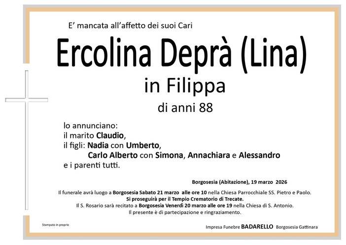 Ercolina Deprà (Lina) in Filippa