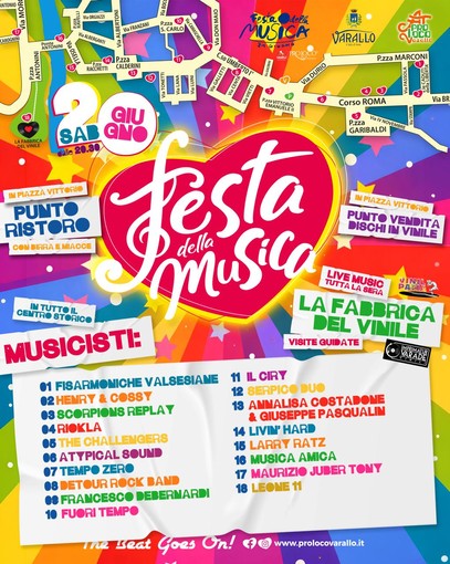 Festa della Musica a Varallo, sabato 20 giugno il centro storico si accende con oltre 50 artisti Festa della Musica a Varallo, sabato 20 giugno il centro storico si accende con oltre 50 artisti