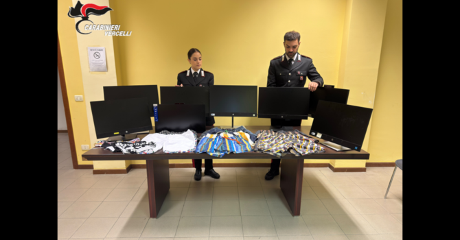 Furti a Borgosesia: i Carabinieri individuano i responsabili e recuperano la refurtiva in 48 ore