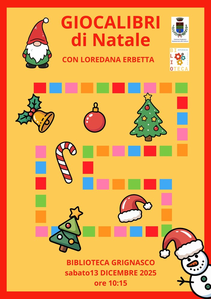 Grignasco si prepara al Natale con “Giocalibri”: giochi, storie e fantasia in Biblioteca Grignasco si prepara al Natale con “Giocalibri”: giochi, storie e fantasia in Biblioteca