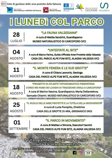 &quot;I Lunedì col parco&quot;: grande successo per le sei giornate alla scoperta delle aree protette della Valsesia