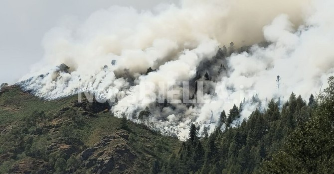 Valsessera, l'incendio si propaga a valle: AIB e Vigili del Fuoco in azione