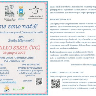 Varallo, in Biblioteca due incontri con Emily Mignanelli sul tema della nascita