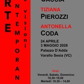 A Varallo tre artisti in dialogo a Palazzo D’Adda: dal 24 aprile al 3 maggio la mostra “Arte contemporanea – Tre visioni”