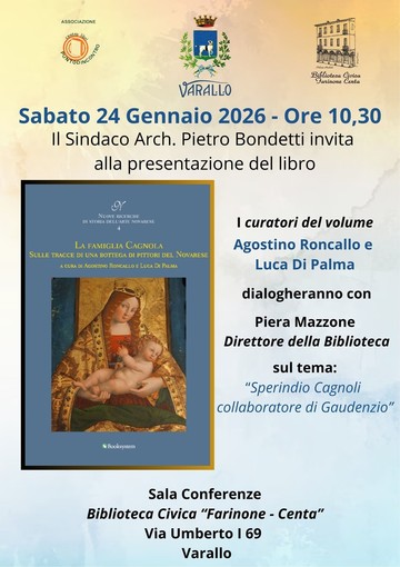 Varallo, in Biblioteca la presentazione del volume “La famiglia Cagnola” tra arte novarese e Rinascimento