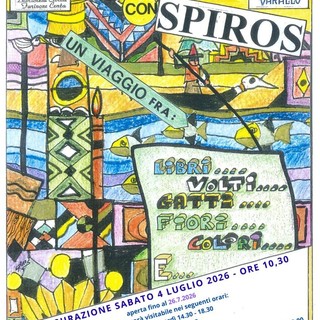 Libri, volti, gatti e colori: alla Biblioteca di Varallo il viaggio artistico di Spiros