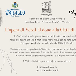 Varallo, in dono il manoscritto con le note autografe di Giuseppe Verdi