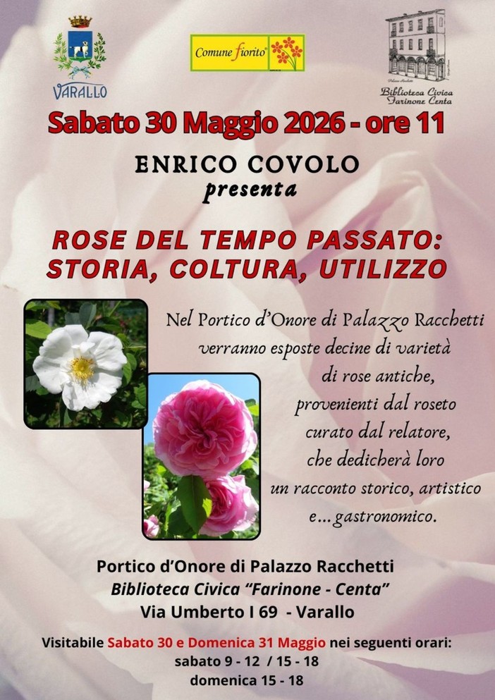 Varallo, alla Biblioteca Farinone-Centa un viaggio tra le rose del tempo passato Varallo, alla Biblioteca Farinone-Centa un viaggio tra le rose del tempo passato