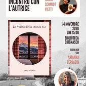Grignasco, il 14 novembre Nadia Schmidt Vietti presenta “Le verità della stanza n. 5” Grignasco, il 14 novembre Nadia Schmidt Vietti presenta “Le verità della stanza n. 5”