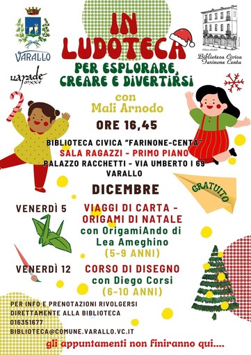 Laboratori per bambini: a Varallo dicembre si accende di creatività tra origami, disegno e giochi d’inverno