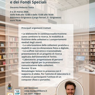 A Grignasco un corso per bibliotecari su collezioni e fondi speciali