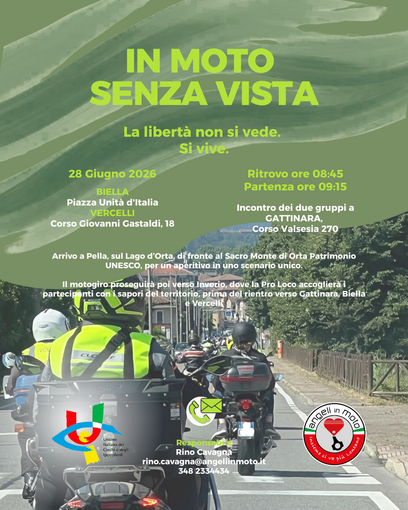 Moto senza Vista, partenze da Biella e Vercelli per un giorno di condivisione e inclusione