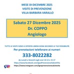 Varallo, visite di prevenzione a Villa Barbara: il 27 dicembre consulenze angiologiche con il dottor Coppo Varallo, visite di prevenzione a Villa Barbara: il 27 dicembre consulenze angiologiche con il dottor Coppo