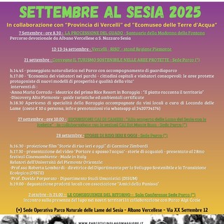 Tra proiezioni, camminate e conferenze, Settembre al Sesia