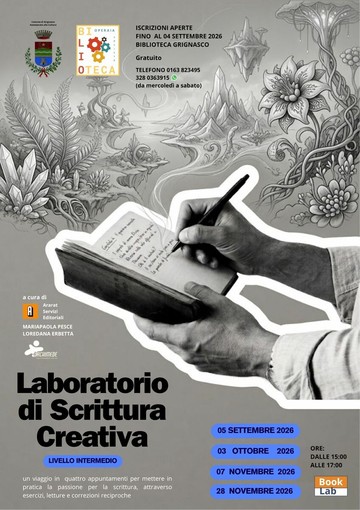 Grignasco, quattro appuntamenti per allenare la scrittura creativa in biblioteca Grignasco, quattro appuntamenti per allenare la scrittura creativa in biblioteca