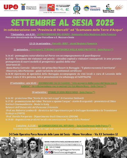 Tra proiezioni, camminate e conferenze, Settembre al Sesia