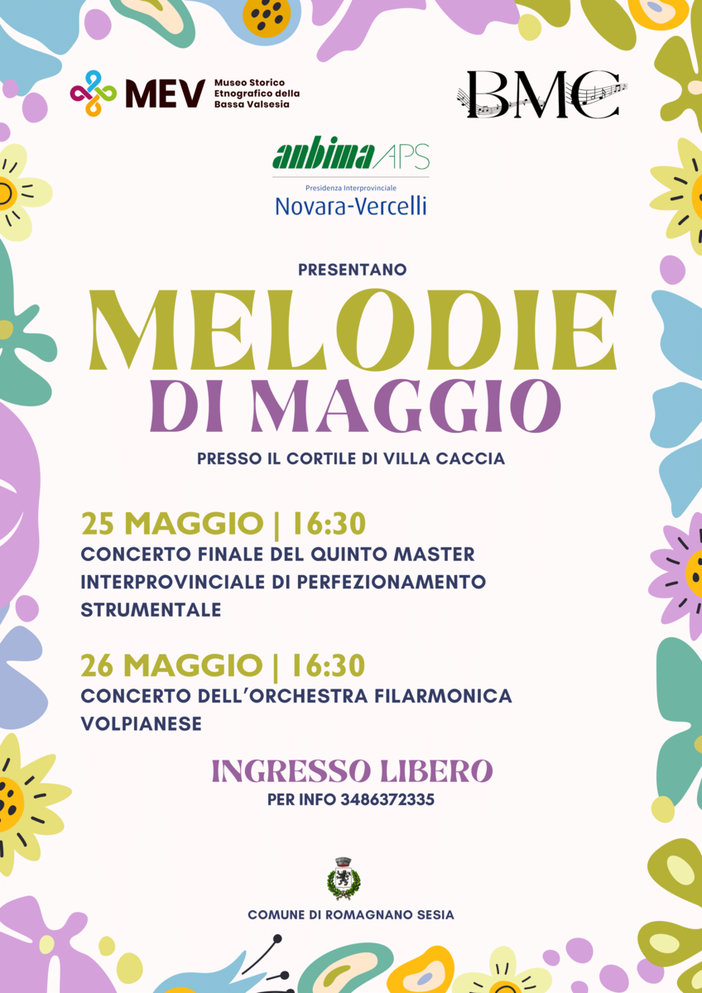 Romagnano: Melodie di Maggio, un week end all'insegna della musica a Villa Caccia
