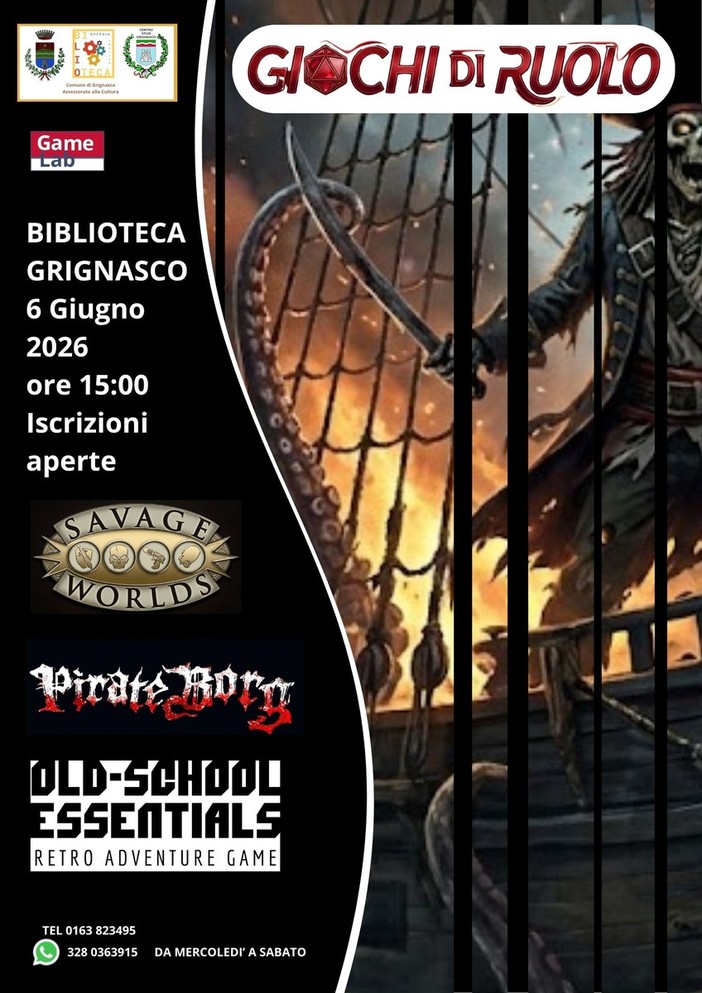 Grignasco, giochi di ruolo in biblioteca tra pirati, vichinghi e misteri
