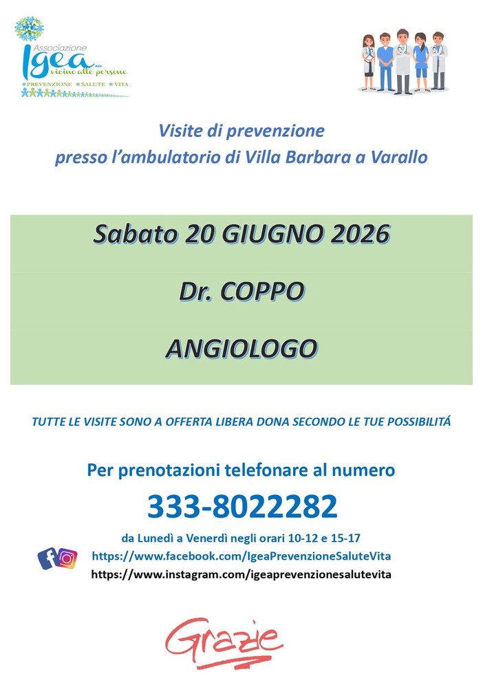A Varallo visite di prevenzione angiologica con Igea