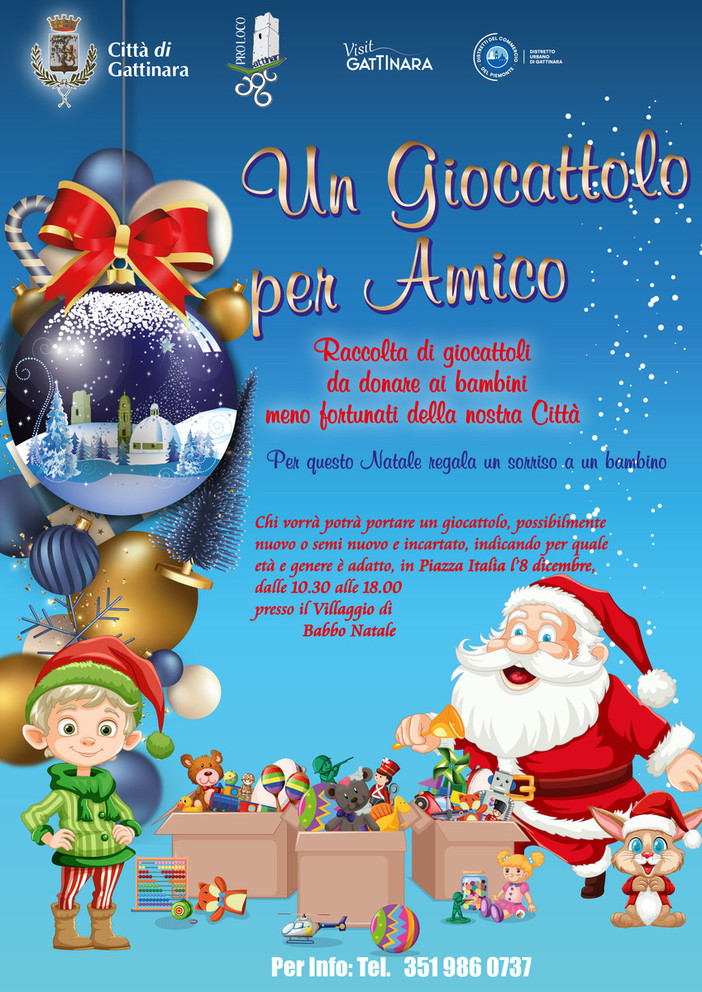 Gattinara si prepara a “Un Giocattolo per Amico”: l’8 dicembre torna la raccolta solidale per i bambini