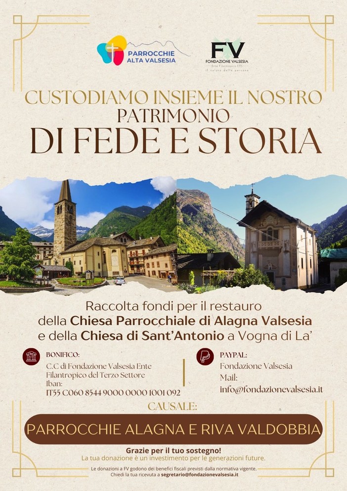 Alagna e Riva Valdobbia, un nuovo fondo per restaurare la chiesa parrocchiale e l’oratorio di Sant’Antonio Alagna e Riva Valdobbia, un nuovo fondo per restaurare la chiesa parrocchiale e l’oratorio di Sant’Antonio
