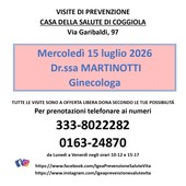 Visite ginecologiche di prevenzione a Coggiola con l’associazione Igea Visite ginecologiche di prevenzione a Coggiola con l’associazione Igea