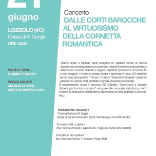 Lozzolo, Gaudete Festival porta in San Giorgio il virtuosismo della cornetta romantica