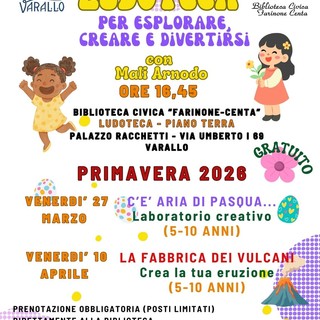 A Varallo tornano i laboratori creativi in Ludoteca: due appuntamenti di primavera per bambini dai 5 ai 10 anni