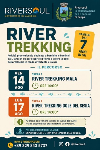 Scopa, River Trekking per bambini tra Mala e le gole del Sesia