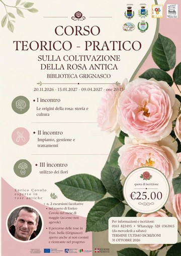 A Grignasco un corso teorico-pratico dedicato alla coltivazione della rosa antica