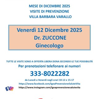 Varallo, visite ginecologiche di prevenzione a Villa Barbara: nuova data il 12 dicembre 2025