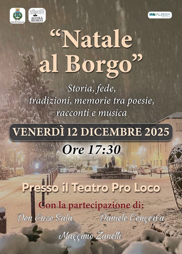 Borgosesia, “Natale al Borgo” porta musica, poesia e riflessioni nel foyer del Teatro Pro Loco Borgosesia, “Natale al Borgo” porta musica, poesia e riflessioni nel foyer del Teatro Pro Loco