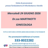 Varallo, visite ginecologiche di prevenzione con l’Associazione Igea a Villa Barbara