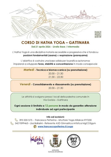 Gattinara, dal 21 aprile parte un corso di Hatha Yoga tra tecnica, rilassamento e pratica consapevole