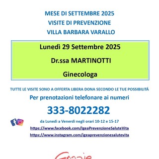 Proseguono le visite di prevenzione organizzate dall’Associazione Igea