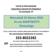 Coggiola, visite ginecologiche di prevenzione alla Casa della Salute: appuntamento il 25 marzo