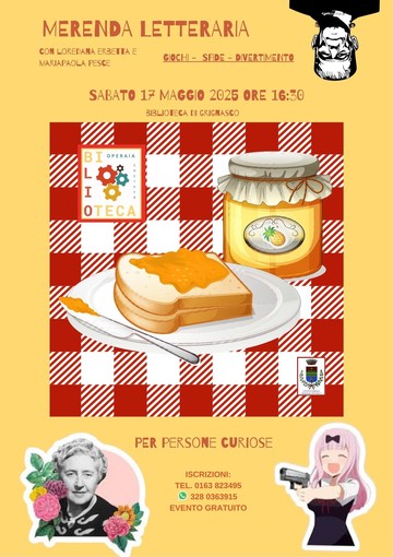 &quot;Merenda letteraria&quot; alla Biblioteca di Grignasco