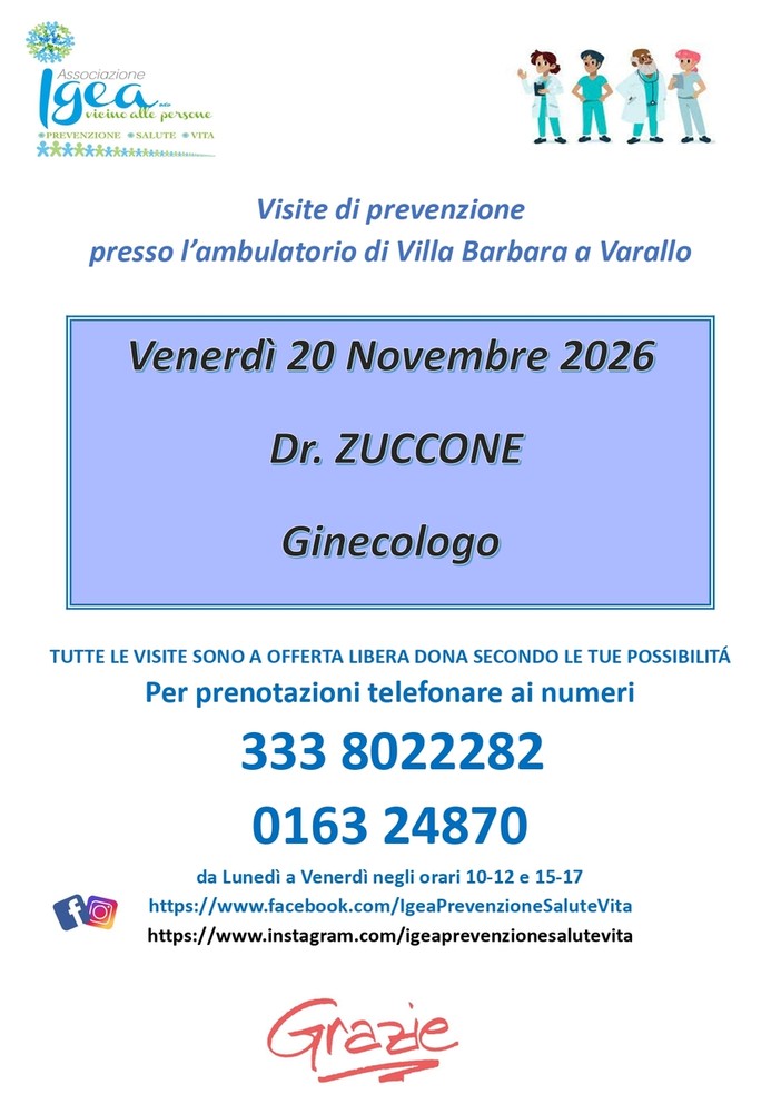 Varallo, il 20 novembre visite ginecologiche di prevenzione a Villa Barbara