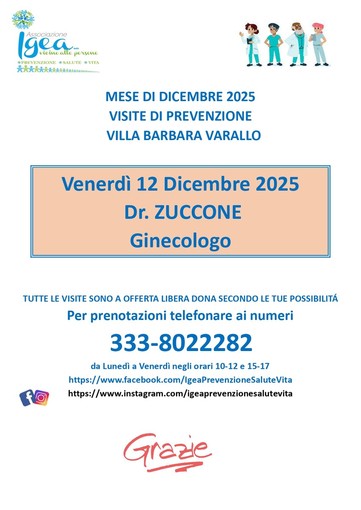 Varallo, visite ginecologiche di prevenzione a Villa Barbara: nuova data il 12 dicembre 2025