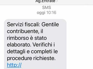 Falso SMS dell’Agenzia delle Entrate, attenzione alla truffa del rimborso Falso SMS dell’Agenzia delle Entrate, attenzione alla truffa del rimborso