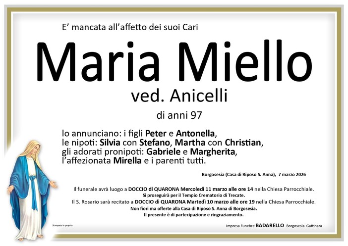 Maria Miello, ved. Anicelli