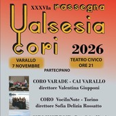 Varallo, il 7 novembre torna la Rassegna Valsesia Cori al Teatro Civico Varallo, il 7 novembre torna la Rassegna Valsesia Cori al Teatro Civico