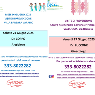Prevenzione gratuita con l’associazione Igea: visite mediche a Valduggia e Varallo