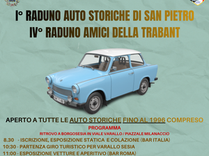Borgosesia, auto storiche protagoniste per San Pietro con il raduno degli Amici della Trabant