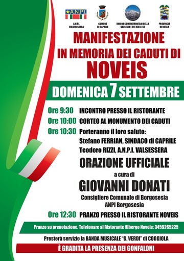 Manifestazione in memoria ai caduti di Noveis