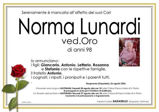 Norma Lunardi, ved. Oro Norma Lunardi, ved. Oro