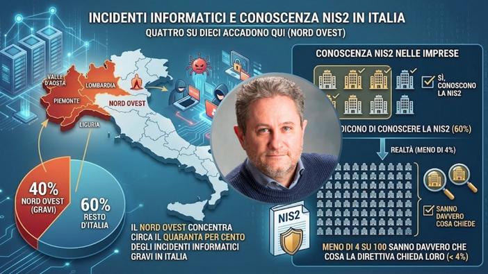 Cybersecurity, 4 attacchi su 10 si concentrano nel Nord Ovest